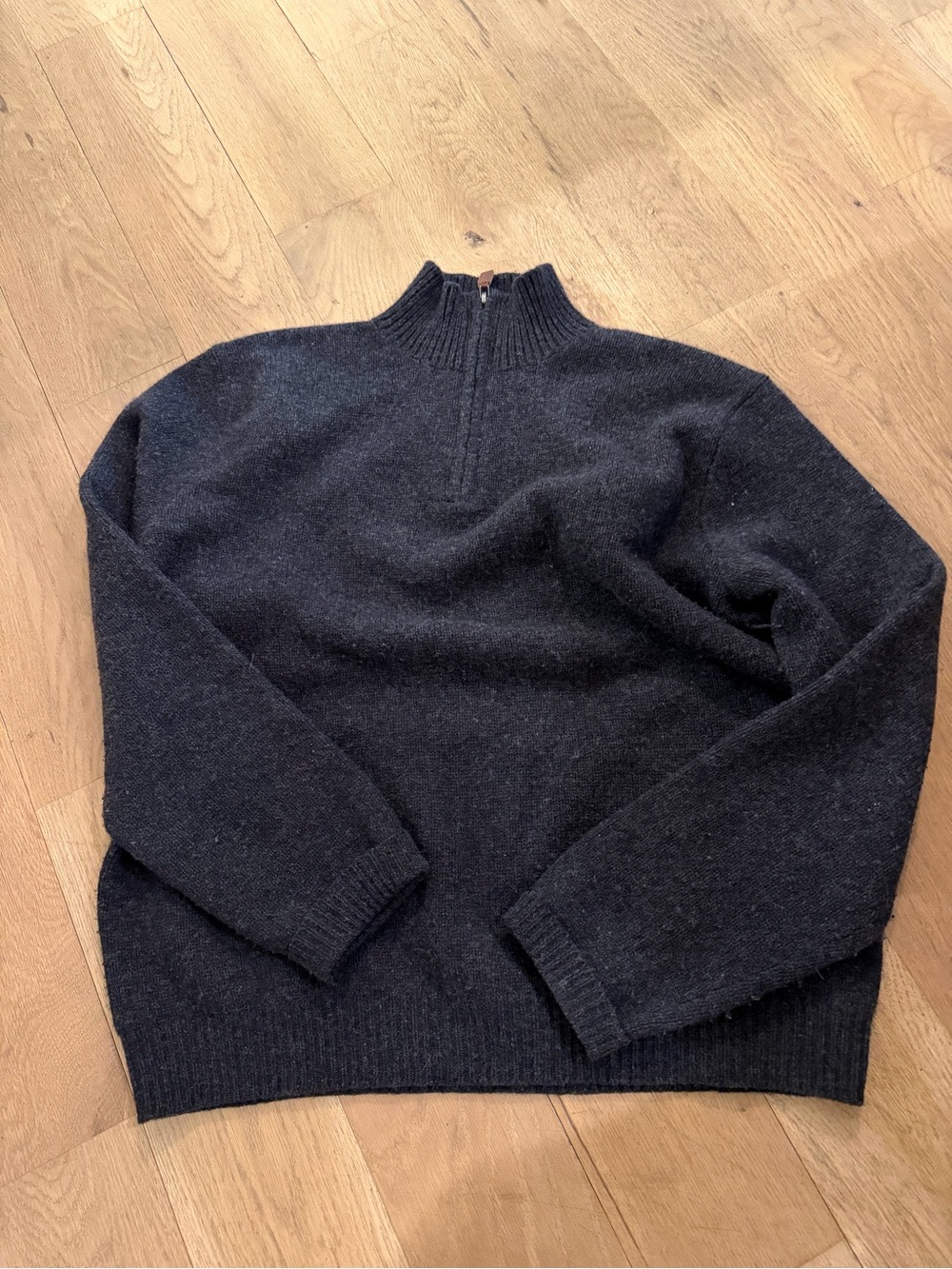 Ralph Lauren Men's Half-Zip Sweater in Charcoal Black